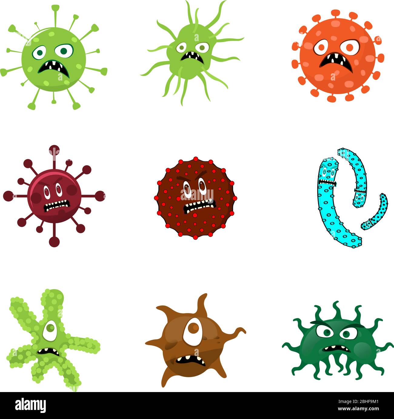 Set of angry virus Stock Vector Image & Art - Alamy