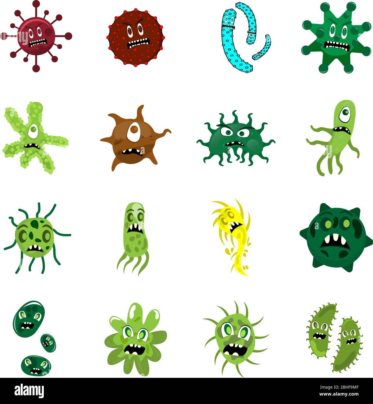 Set of angry virus Stock Vector Image & Art - Alamy