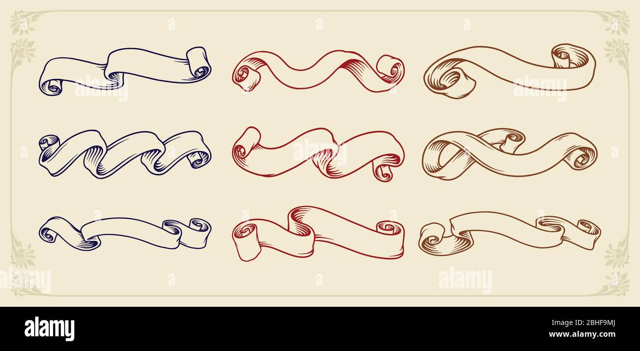 Set Vector Banner Ribbon Classic Stock Vector Image & Art - Alamy