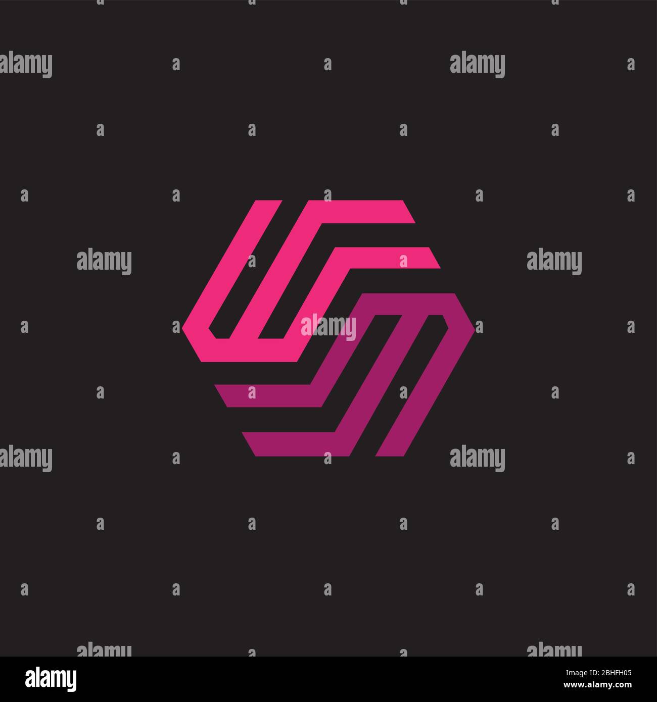 Initial letter wm logo or mw logo vector design template Stock Vector