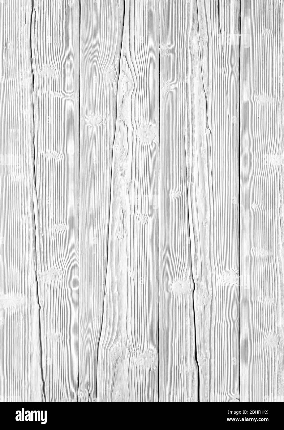 Old wood panel board painted in white. White wood textured background. Stock Photo