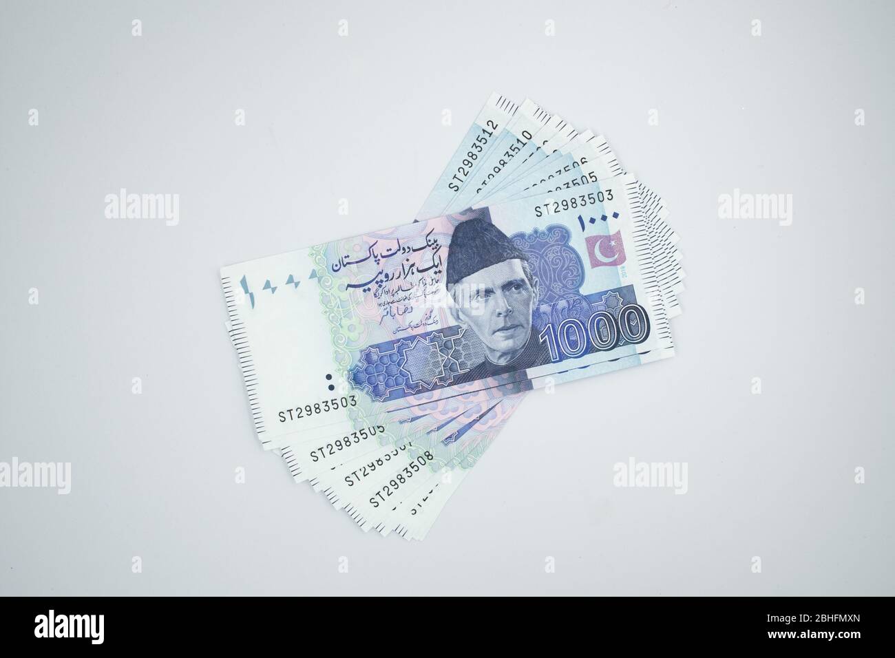 Pakistani Currency, Banknotes, Pakistan Bank Rupees Stock Photo