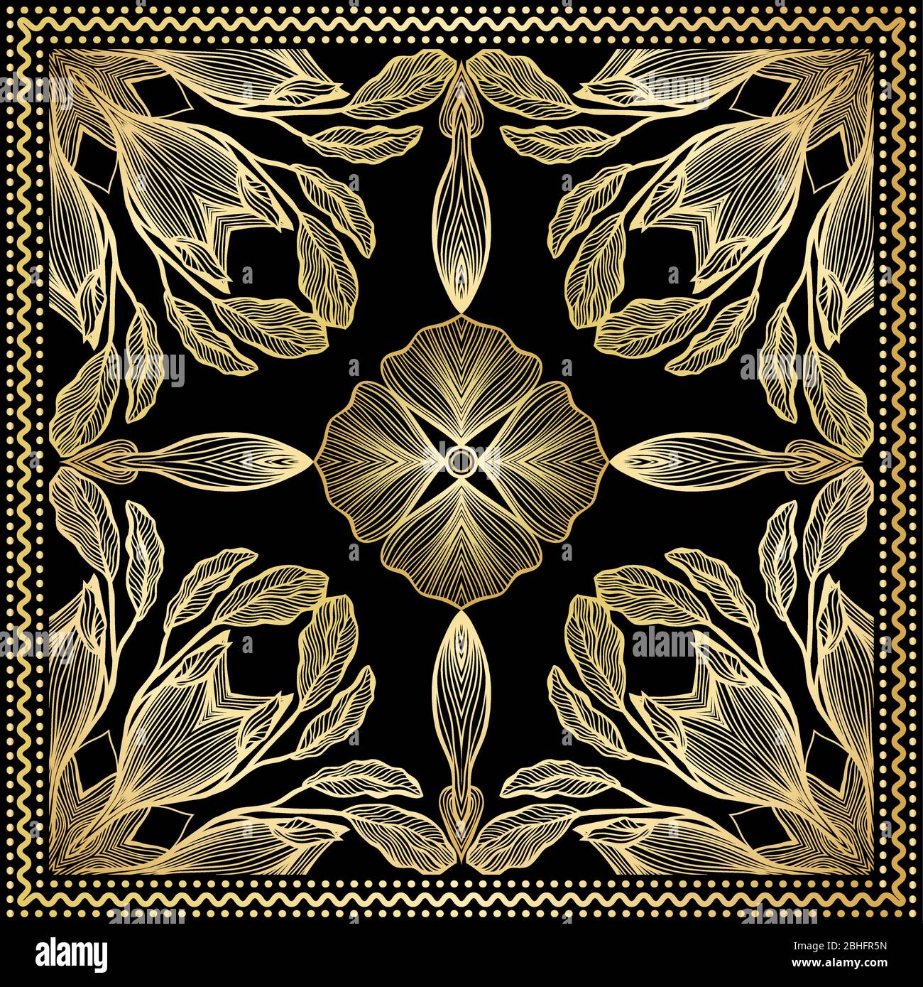 Bandana Gold Clipart. Headband clipart Bandana Silk Scarf Pattern, vector floral illustration with abstract golden waves and lines. Use for sublimation printing Stock Vector Image & Art - Alamy