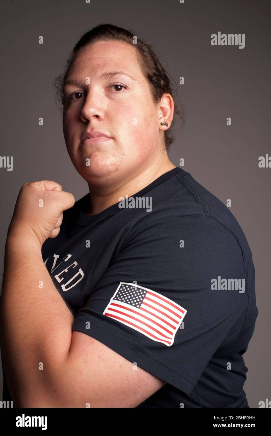 Weightlifter Sarah Robles at the Team USA Media Summit in Dallas, TX in advance of the 2012 London Olympics.  May 14, 2012 ©Bob Daemmrich Stock Photo