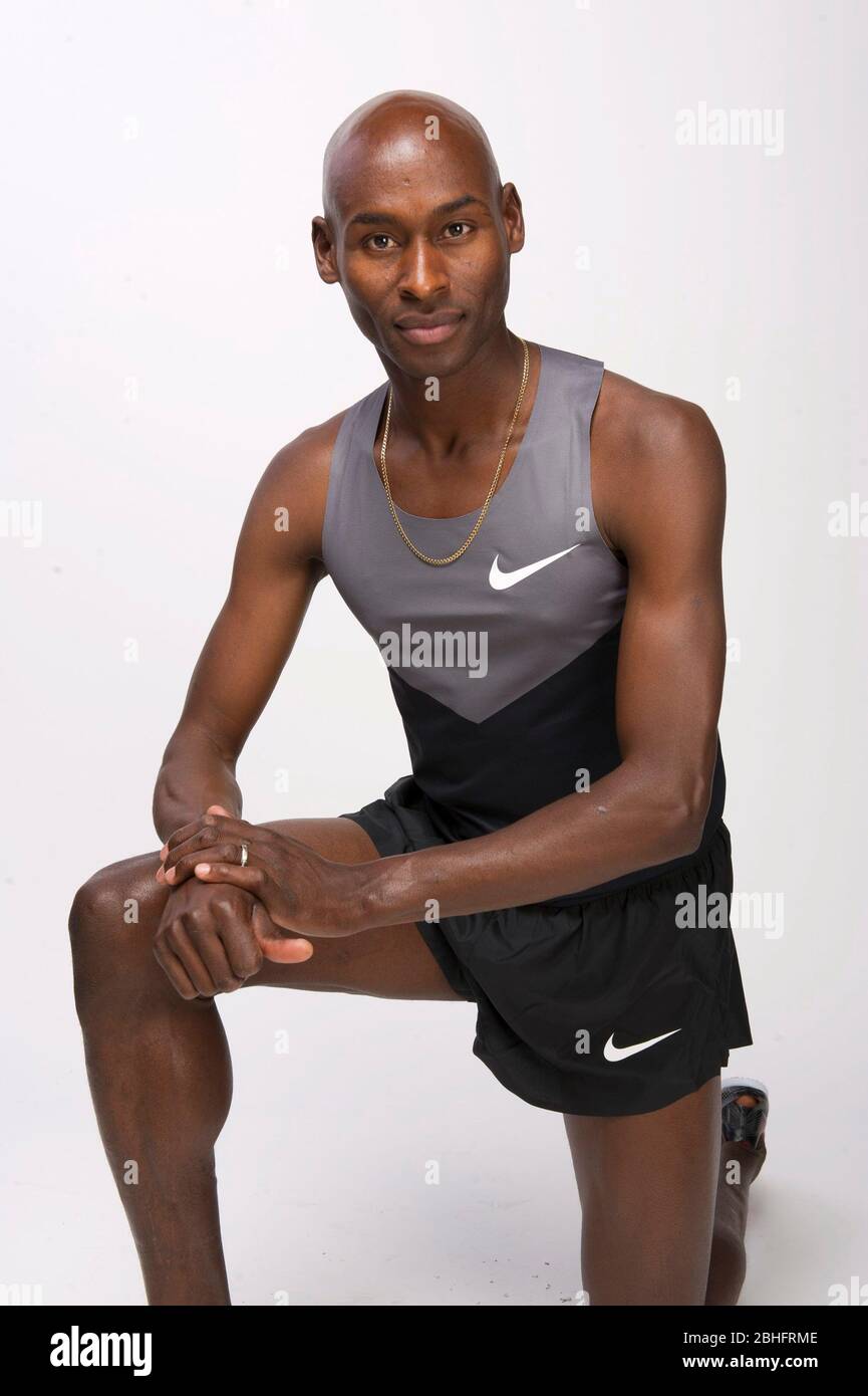 Distance and middle-distance runner Bernard Lagat at the Team USA Media Summit in Dallas, TX in advance of the 2012 London Olympics.  May 14, 2012 ©Bob Daemmrich Stock Photo