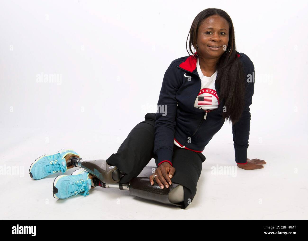 Paralympic volleyballer Kari Miller poses during the Team USA Media Summit in Dallas, TX in advance of the 2012 London Olympics.  May 14, 2012 ©Bob Daemmrich Stock Photo