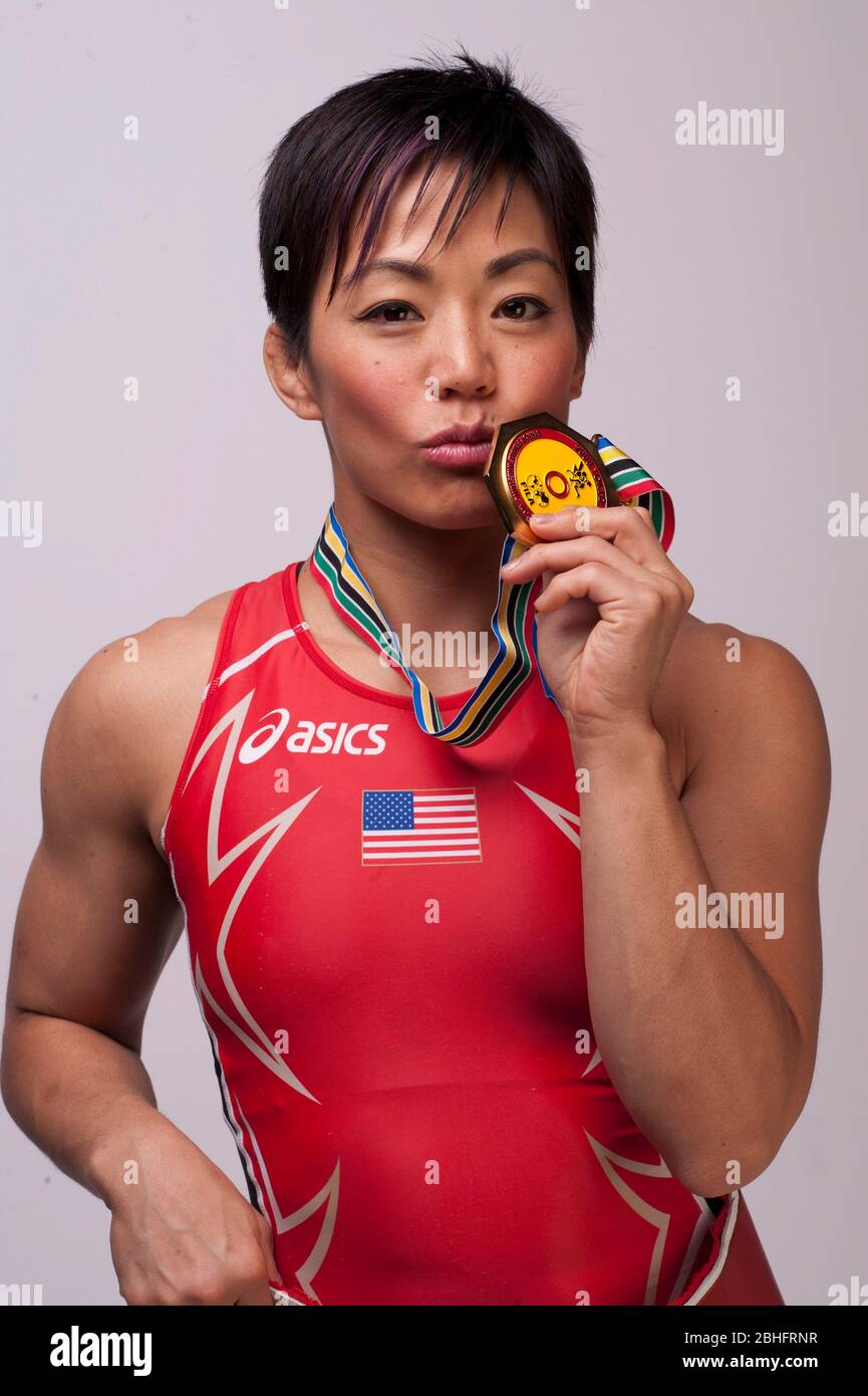 Wrestler Clarissa Chun poses during the Team USA Media Summit in Dallas, TX in advance of the 2012 London Olympics.  May 1 , 2012  Bob Daemmrich Stock Photo