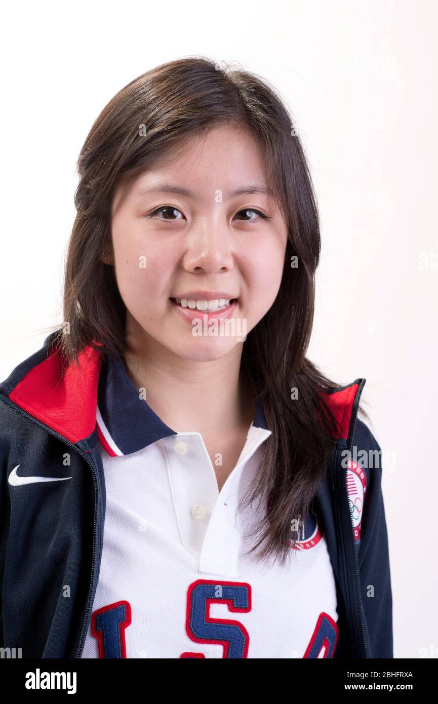 Table tennis player Arielle Hsing at the Team USA Media Summit in Dallas, TX in advance of the 2012 London Olympics.  May 14 , 2012 ©Bob Daemmrich Stock Photo