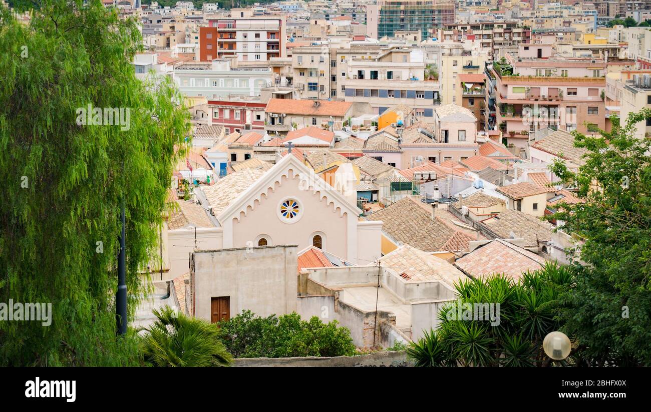 View of Cagliari, capital of the region of Sardinia, Italy. Stock Photo