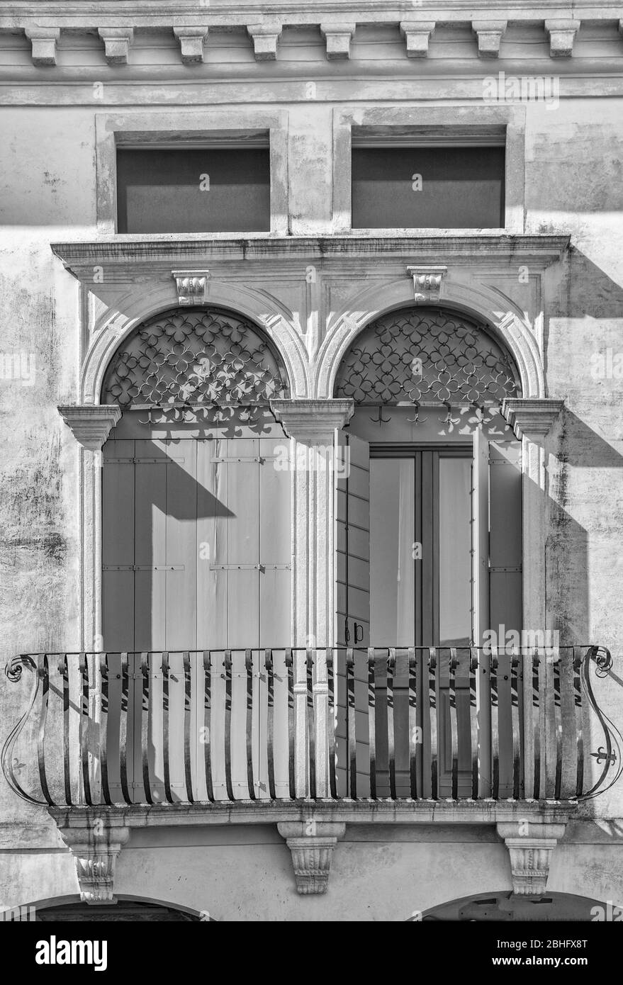 Detail of a classical Italian Venetian villa. Stock Photo