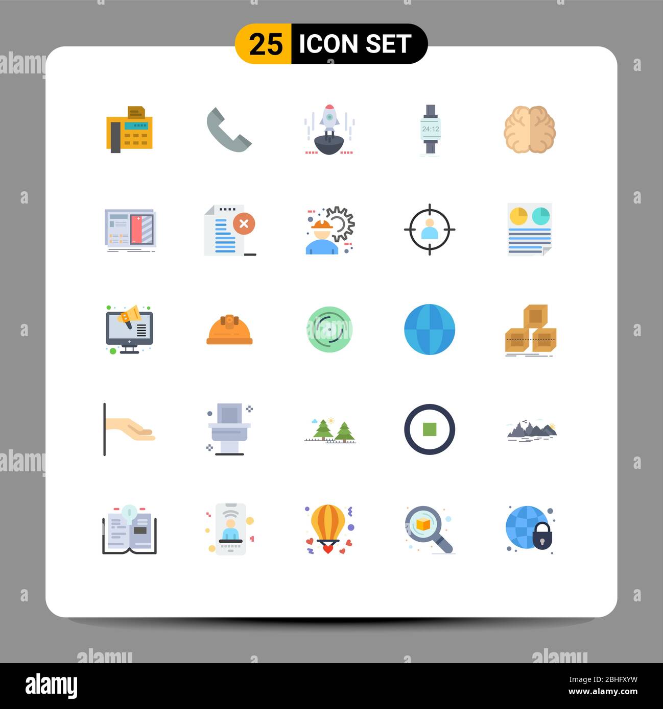 Modern Set Of 25 Flat Colors Pictograph Of Apple Smartwatch Launch Smart Watch Entrepreneur Editable Vector Design Elements Stock Vector Image Art Alamy