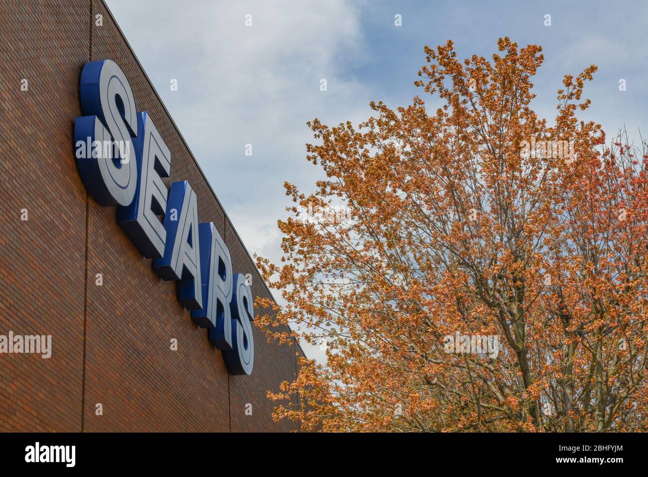 Sears Department Store in danger of going out of business -  close to bankruptcy or bankrupt - businesses harmed by Covid-19 depression / recession Stock Photo