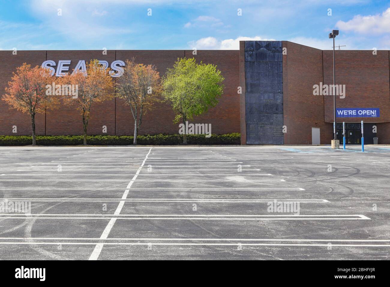 Sears Department Store in danger of going out of business -  close to bankruptcy or bankrupt - businesses harmed by Covid-19 depression / recession Stock Photo