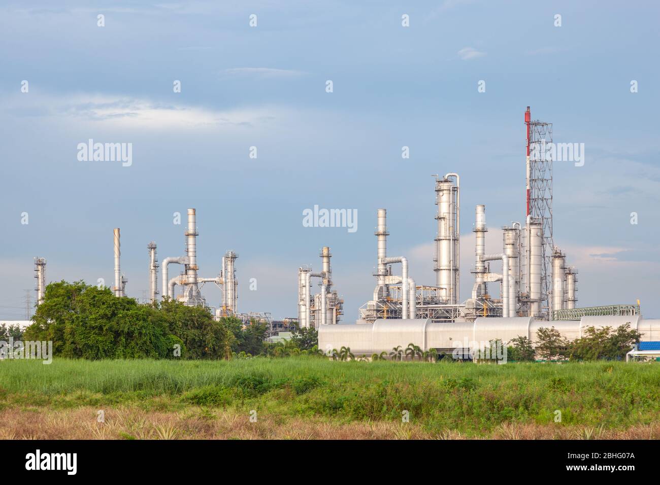 Oil refinery industrial factory Stock Photo