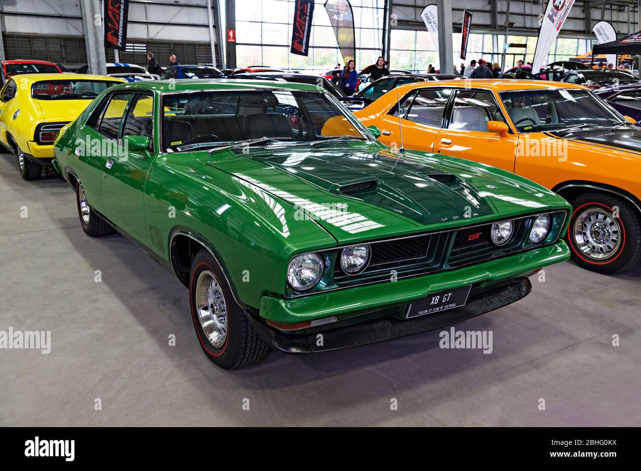 Automobiles /  Australian made 1974 Ford XB GT Falcon  displayed at a motor show in Melbourne Victoria Australia. Stock Photo