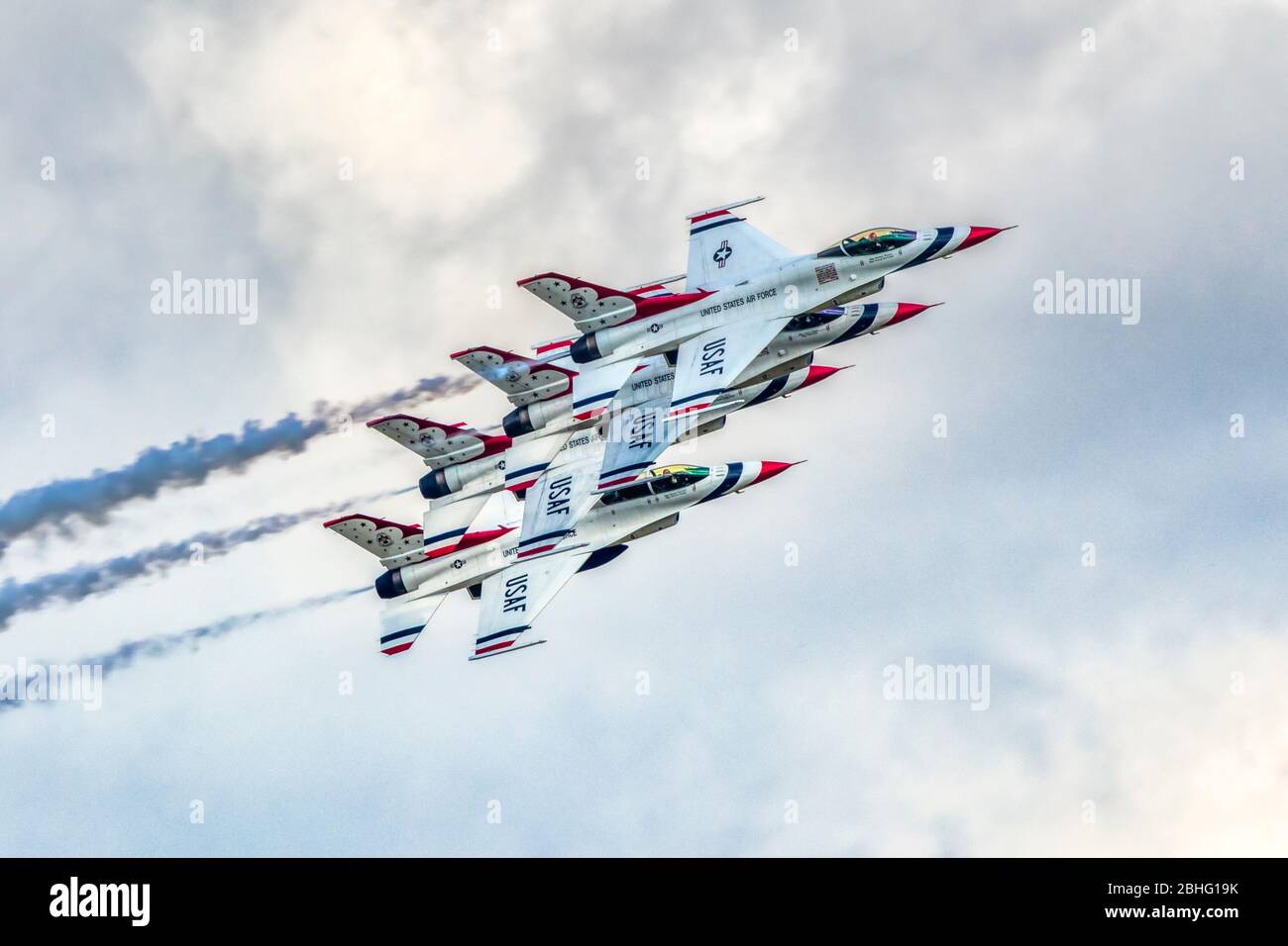 United States Air Force Thunderbirds performing their precision flying