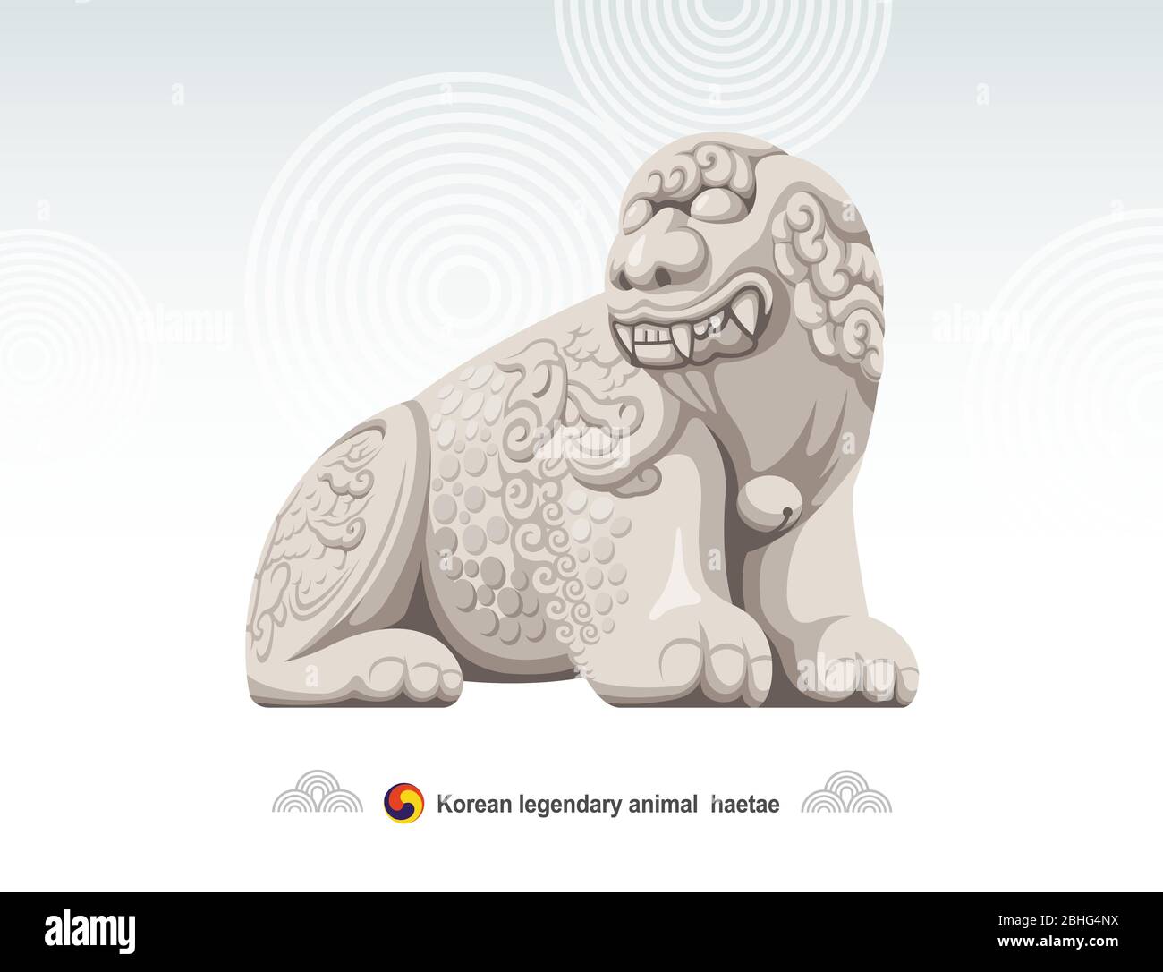 Korean legendary animal haetae stone statue, mythical lion (Haetae in