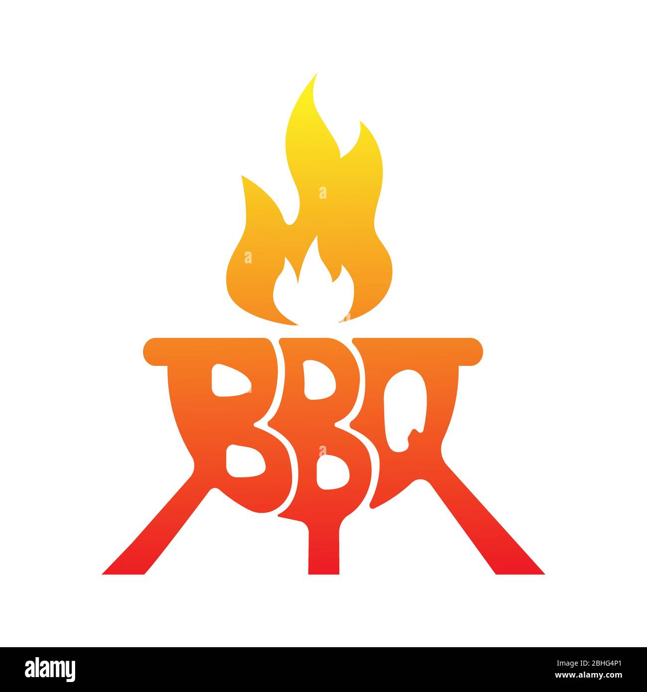 BBQ grill logo design vector, banners graphic,illustration on white background Stock Vector