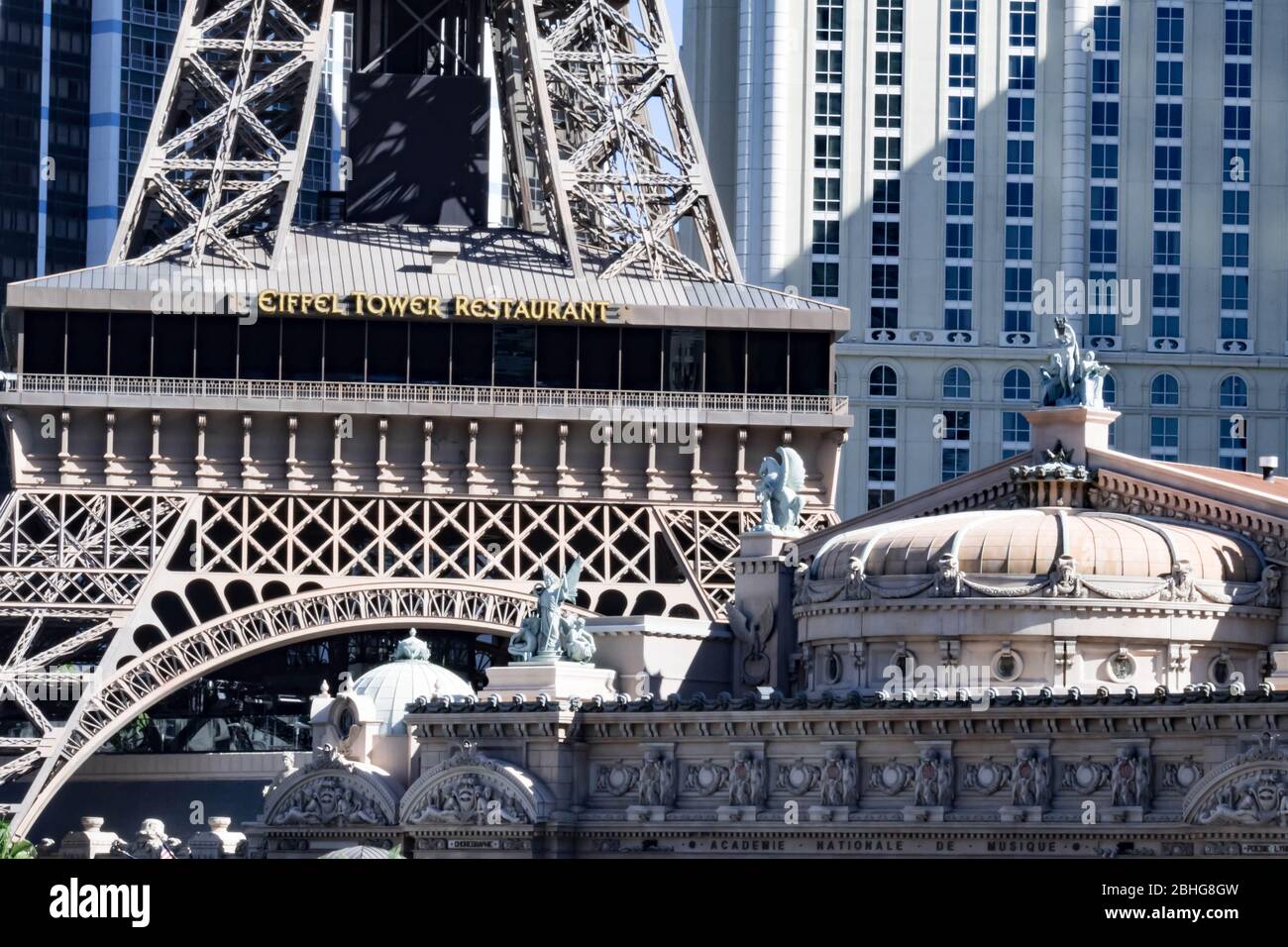 Eiffel Tower Viewing Deck, Las Vegas Nevada USA, March 30, 2020 Stock