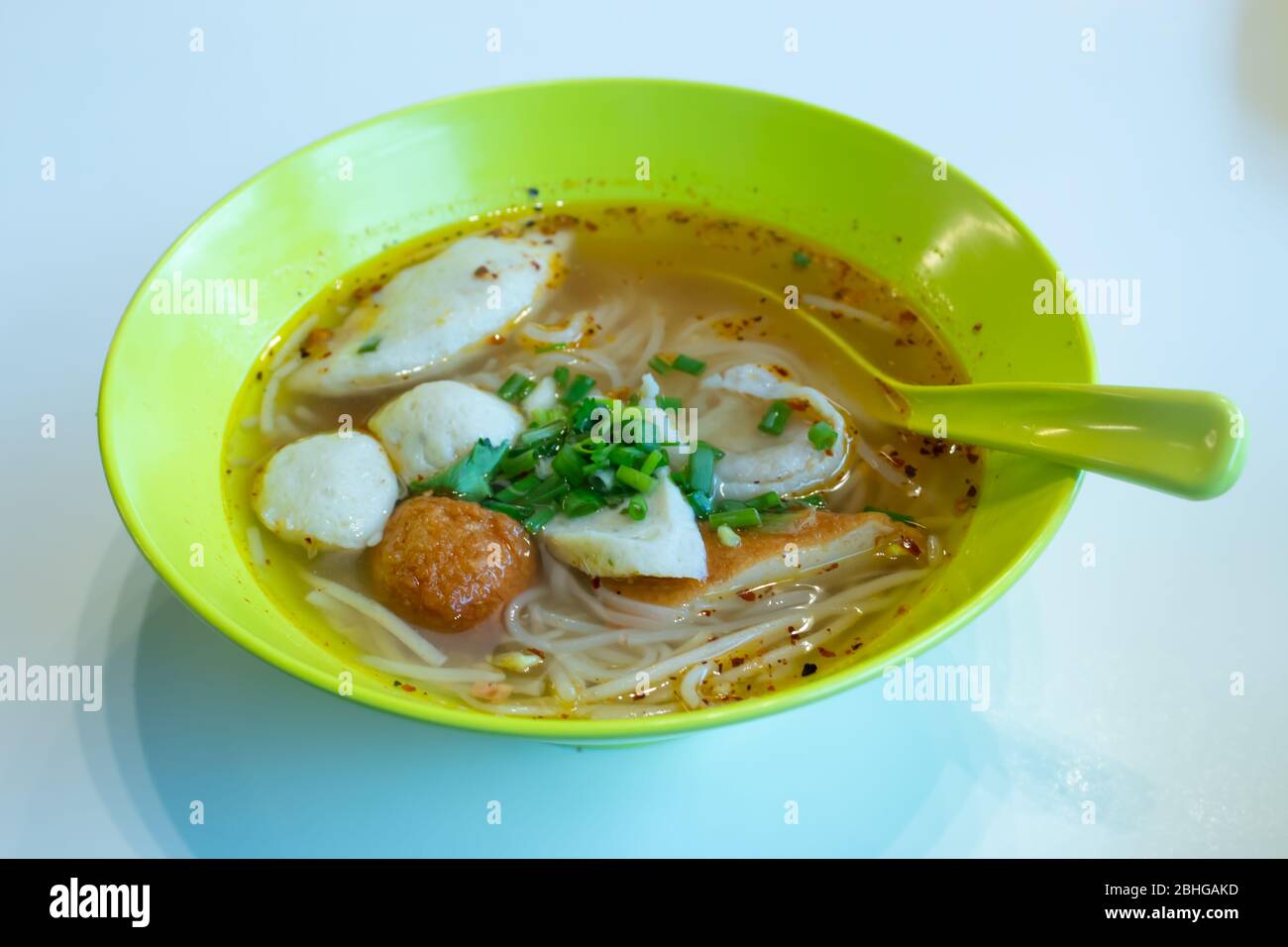 Noodle soup, spicy, tasty machine. Another menu to eat in Thailand. Stock Photo