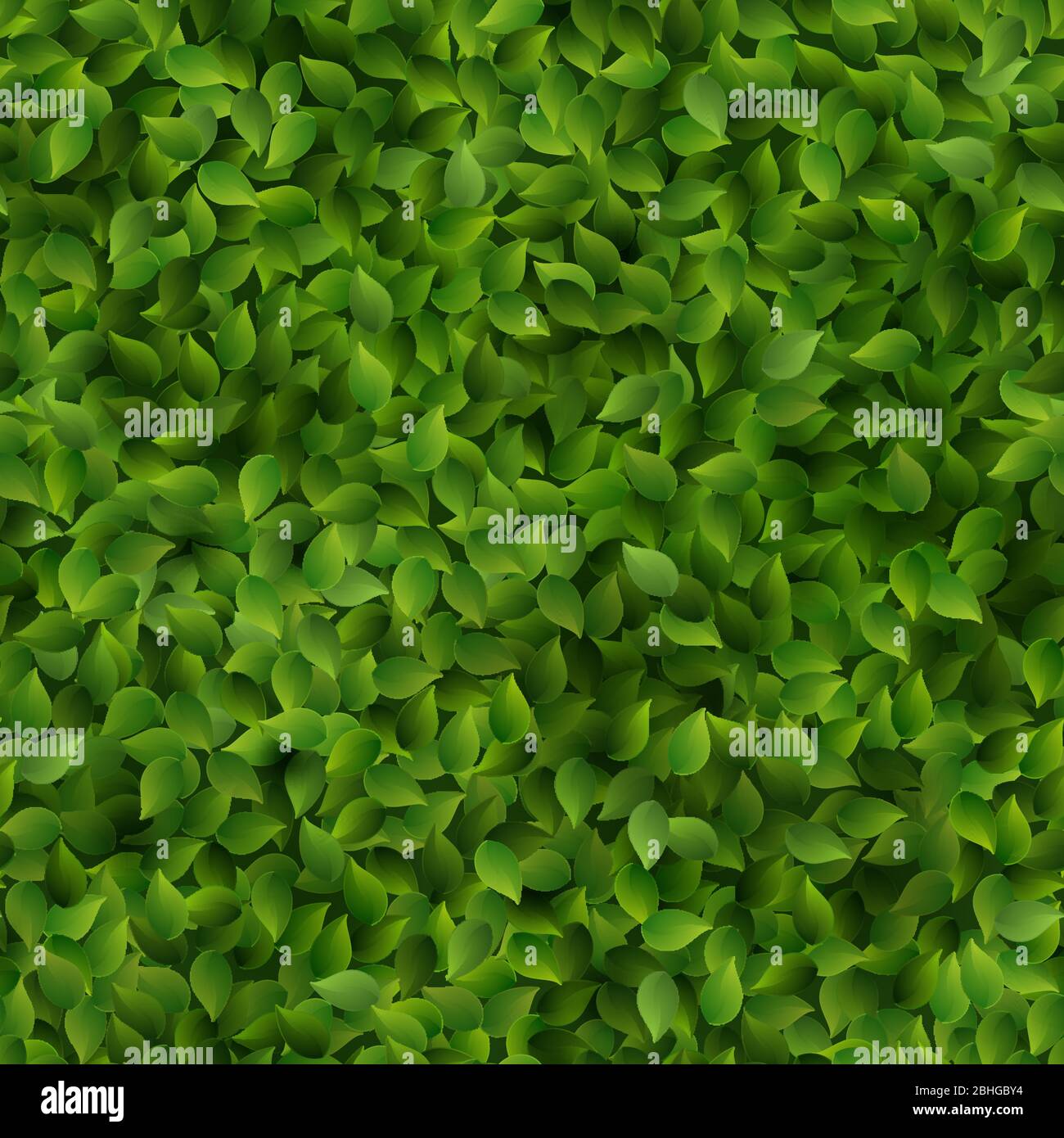 Seamless green leaves pattern spring or summer fresh background. EPS 10 Stock Vector