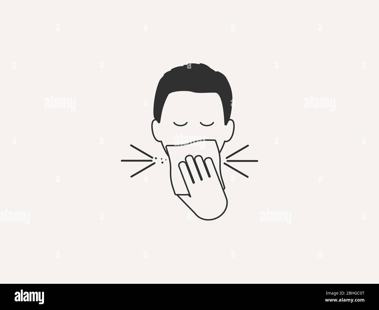 Cover mouth icon. Vector illustration, flat design. Stock Vector