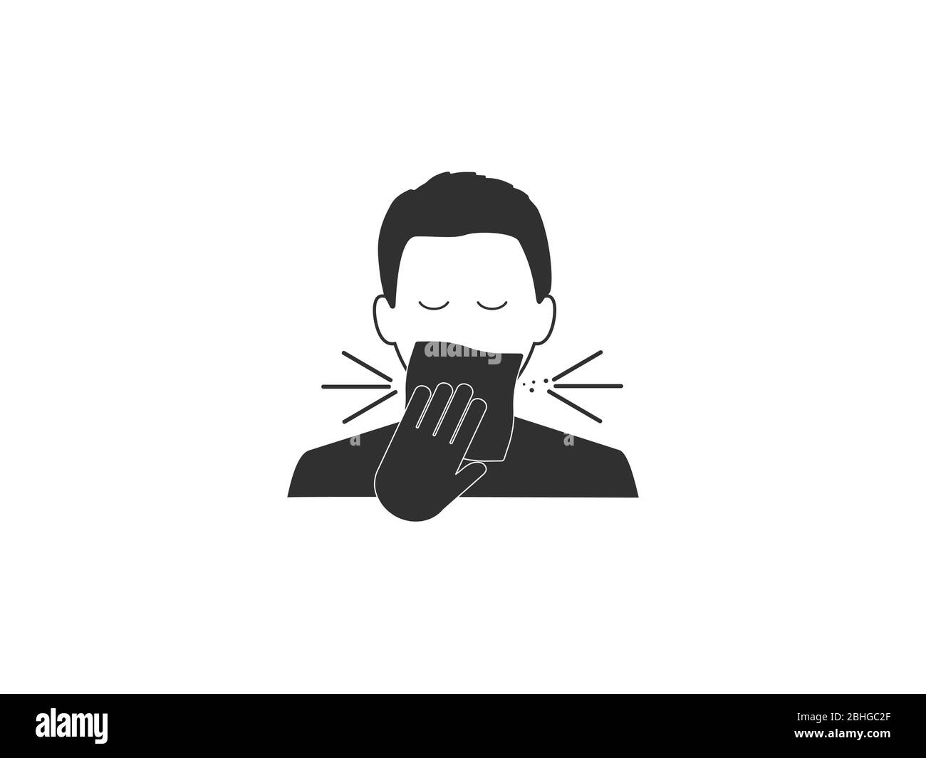 Cover mouth icon. Vector illustration, flat design. Stock Vector