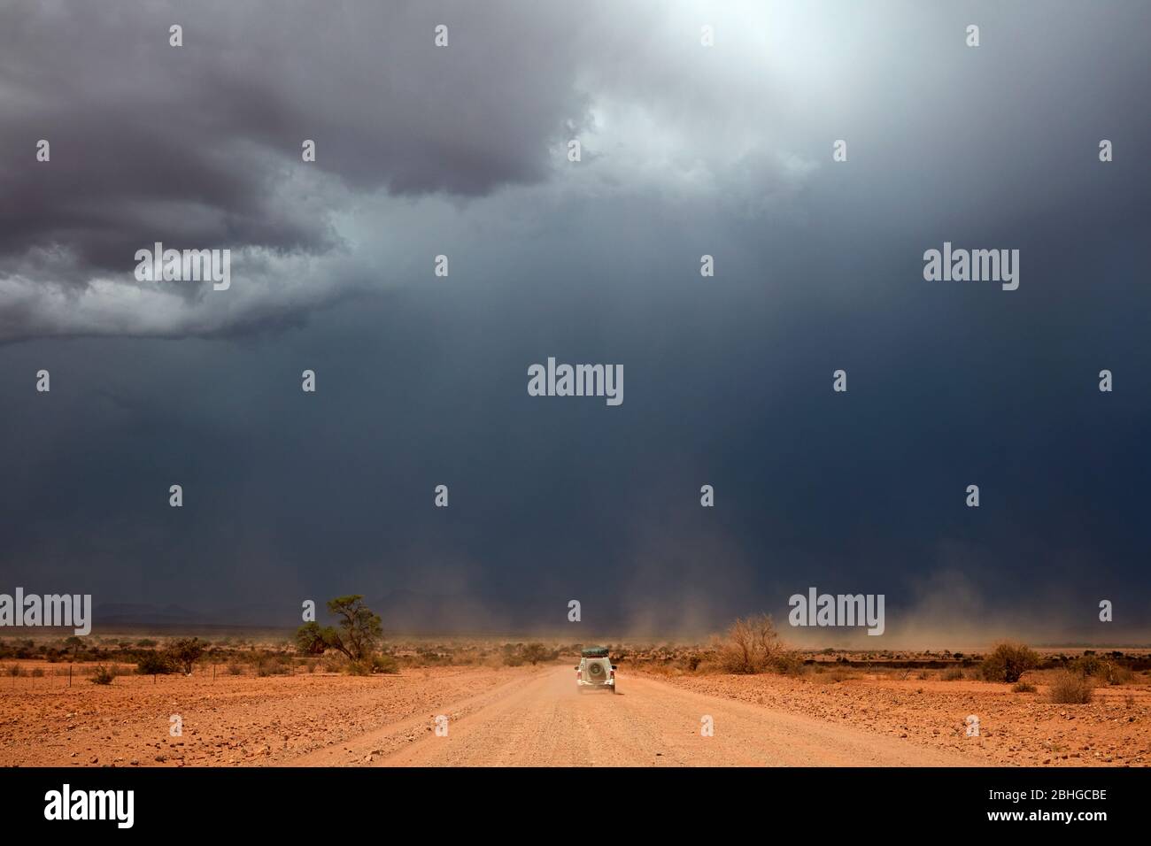 Approaching storm on scenic 707 road, Namib Desert, Southern Namibia, Africa Stock Photo