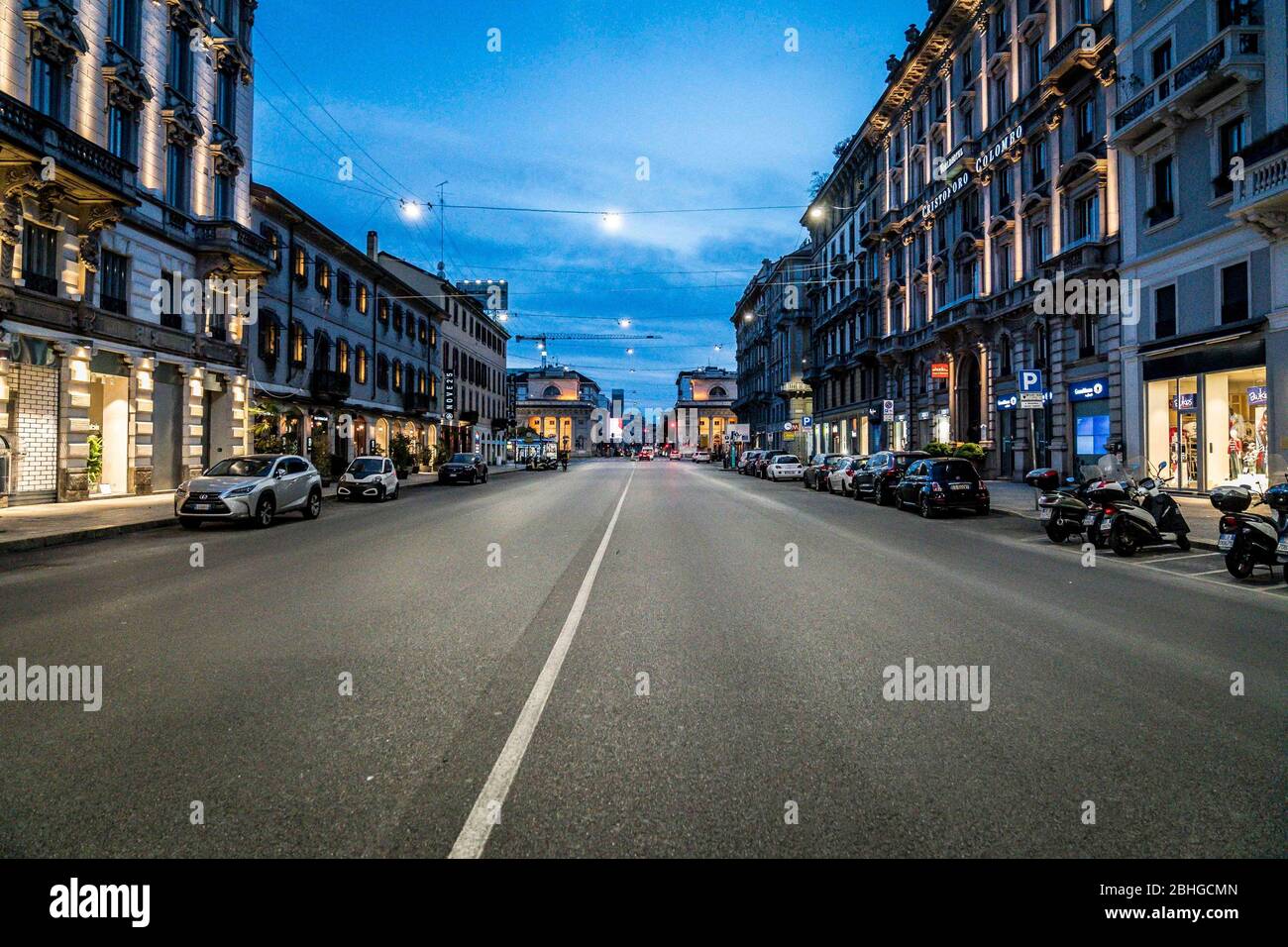 corso buenos aires during The town of Milan during Coronavirus Emergency, , Milan, Italy, 19 Apr 2020 Stock Photo
