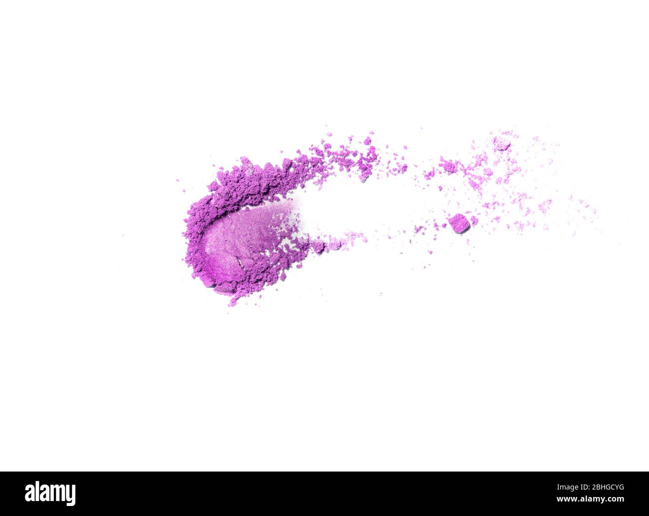 Pink crushed eye shadow isolated on white background. Stock Photo