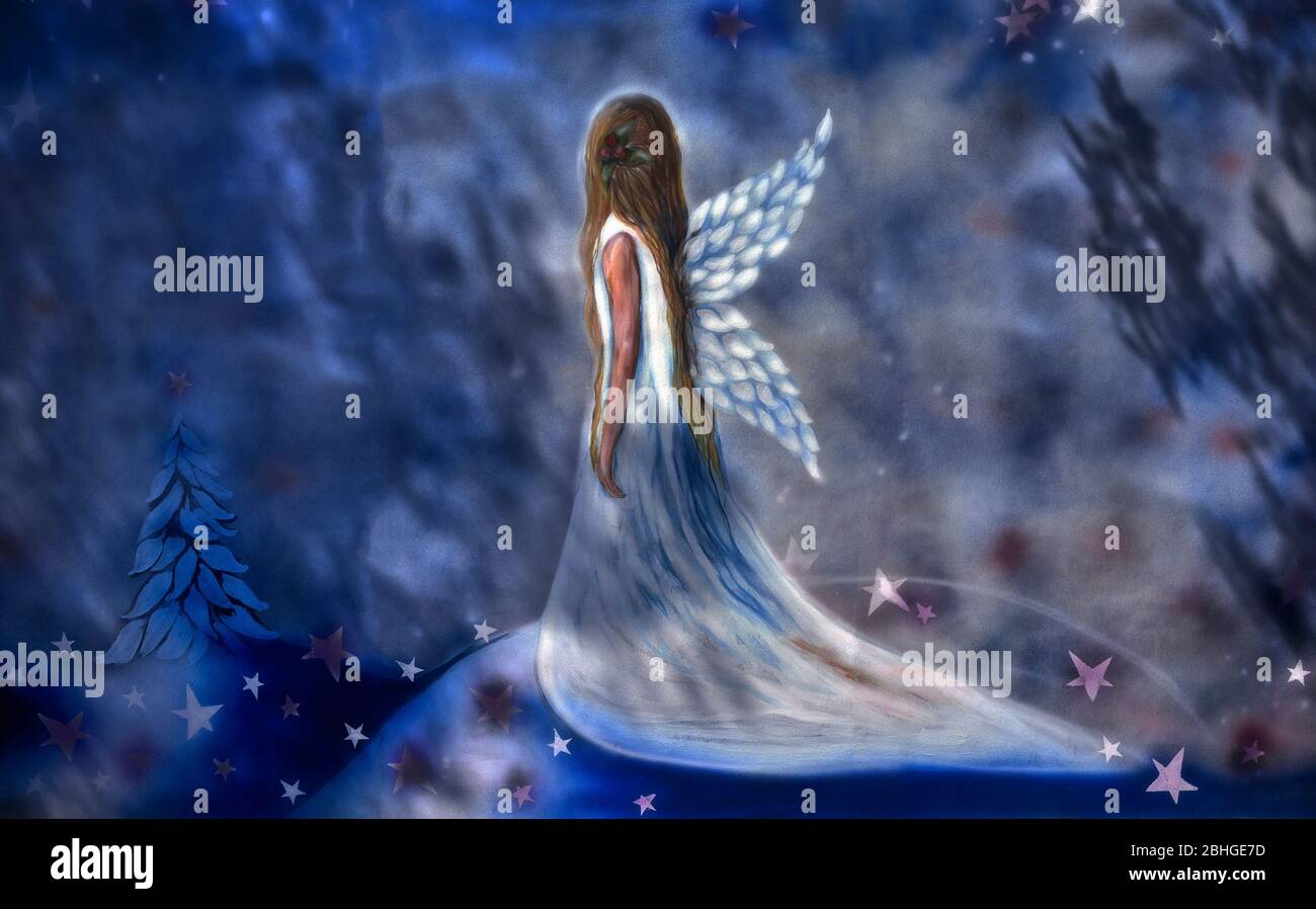 Fantasy Art. Painting of an angel Stock Photo - Alamy, image size:1300x898