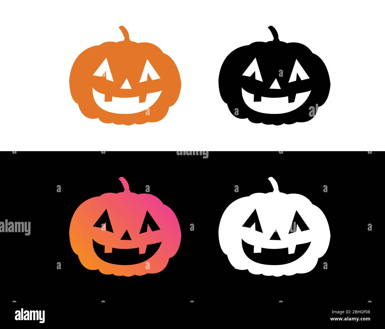 The vector orange gradient Halloween holiday witch flat circle icon set ...