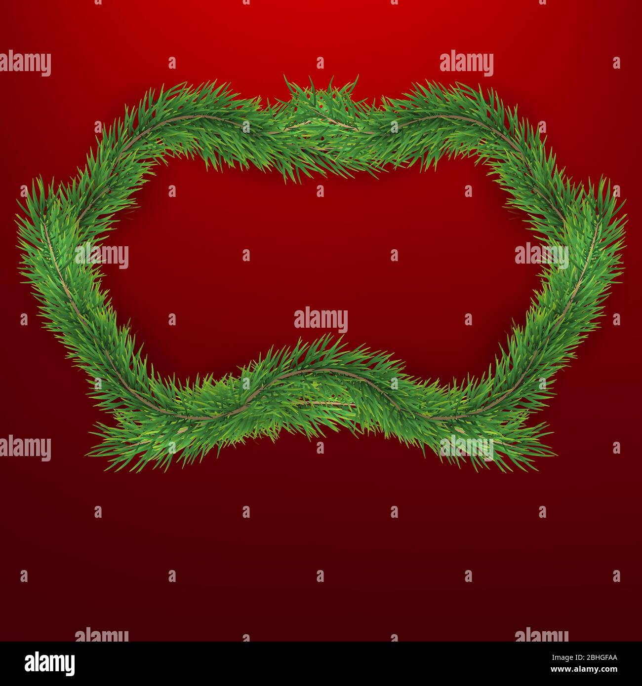 Winter holiday background with firtree frame. Border with Christmas ...