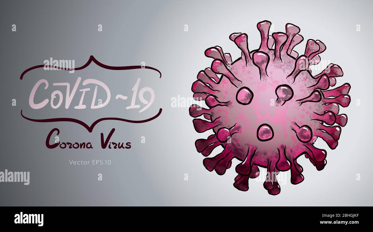 Corona virus hand drawn sketch vector illustration Stock Vector