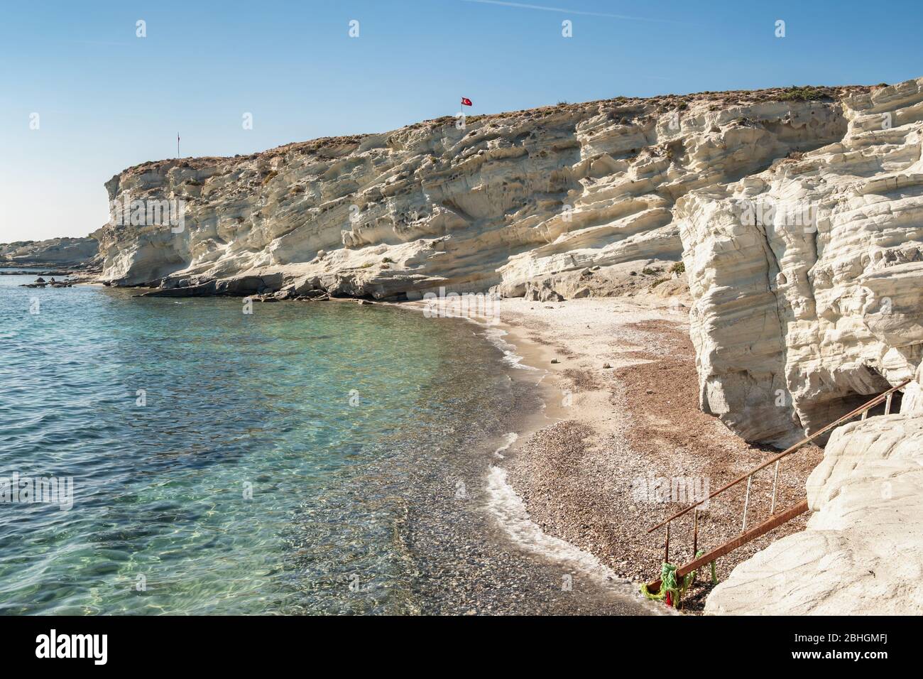 Alacati Delikli Koy Beach near Cesme Town, Turkey Stock Photo