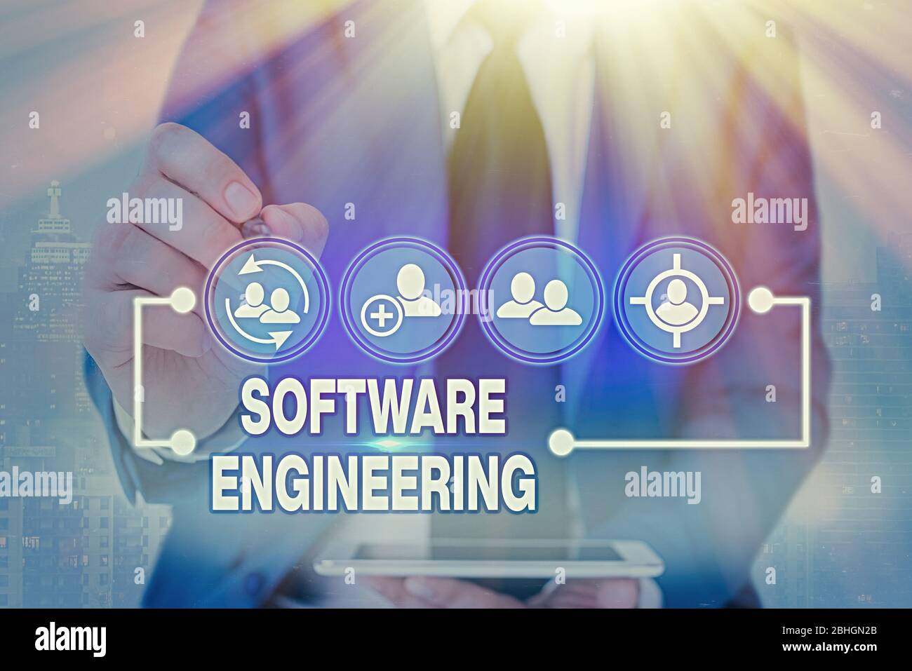 Handwriting text writing Software Engineering. Conceptual photo Program Development in Systematic Quantifiable approach Stock Photo