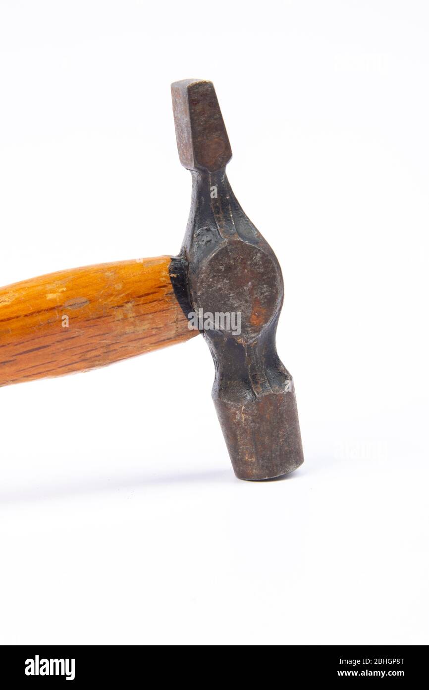 Wooden hammer isolated on white background Stock Photo - Alamy