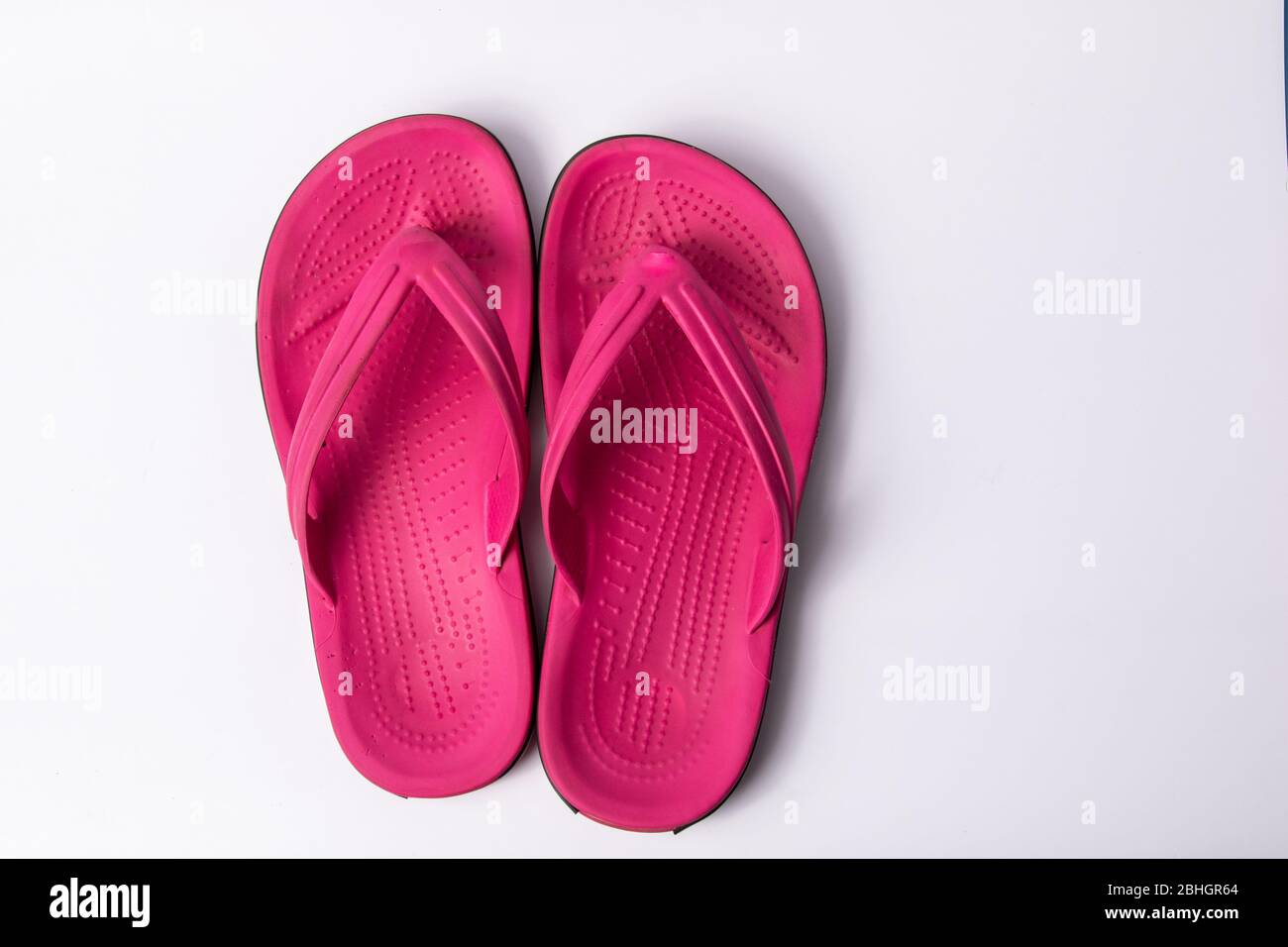 pink beach rubber sandals flip flops isolated on white background Stock ...