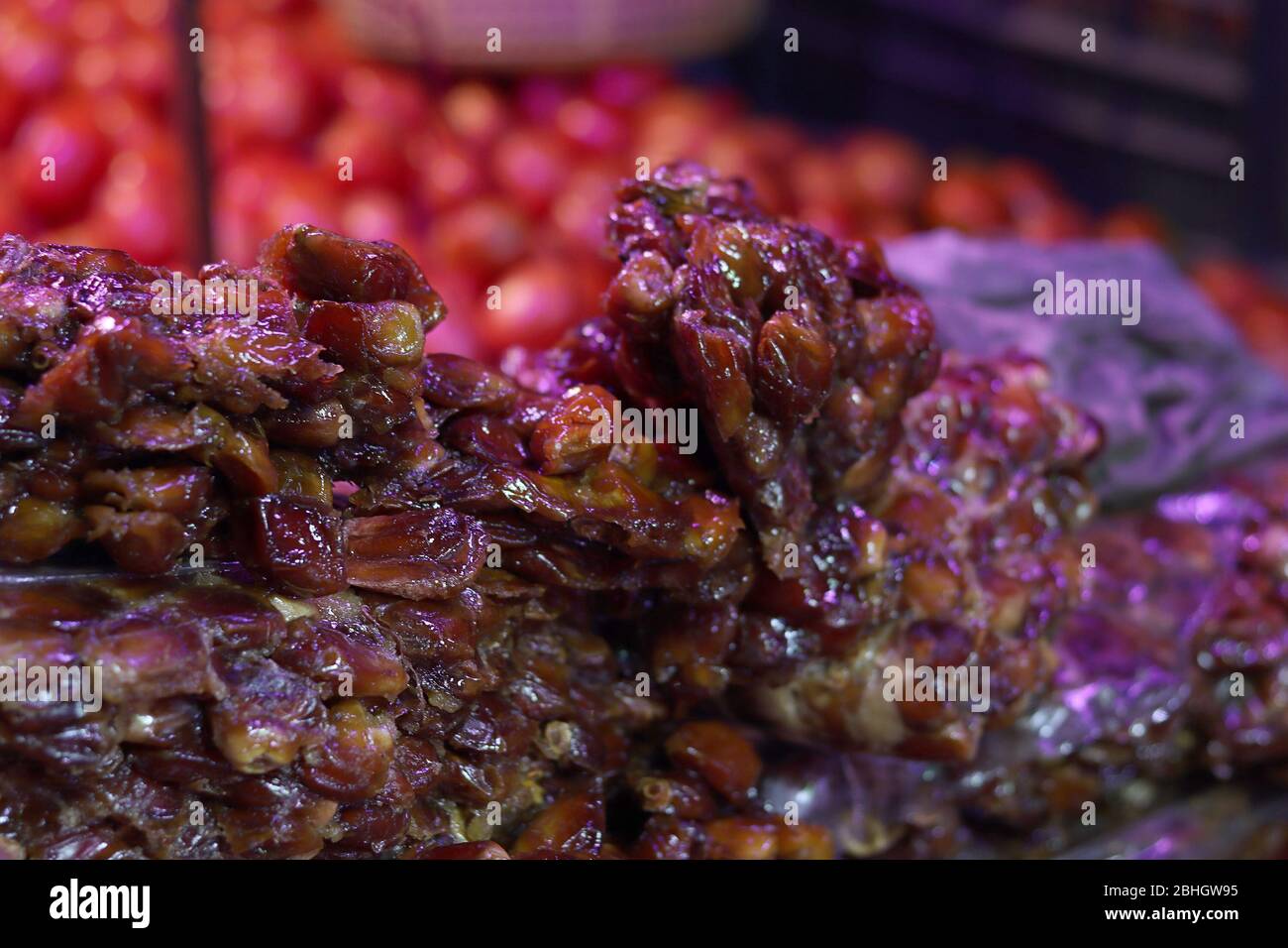 Date fruit in market for sale Stock Photo
