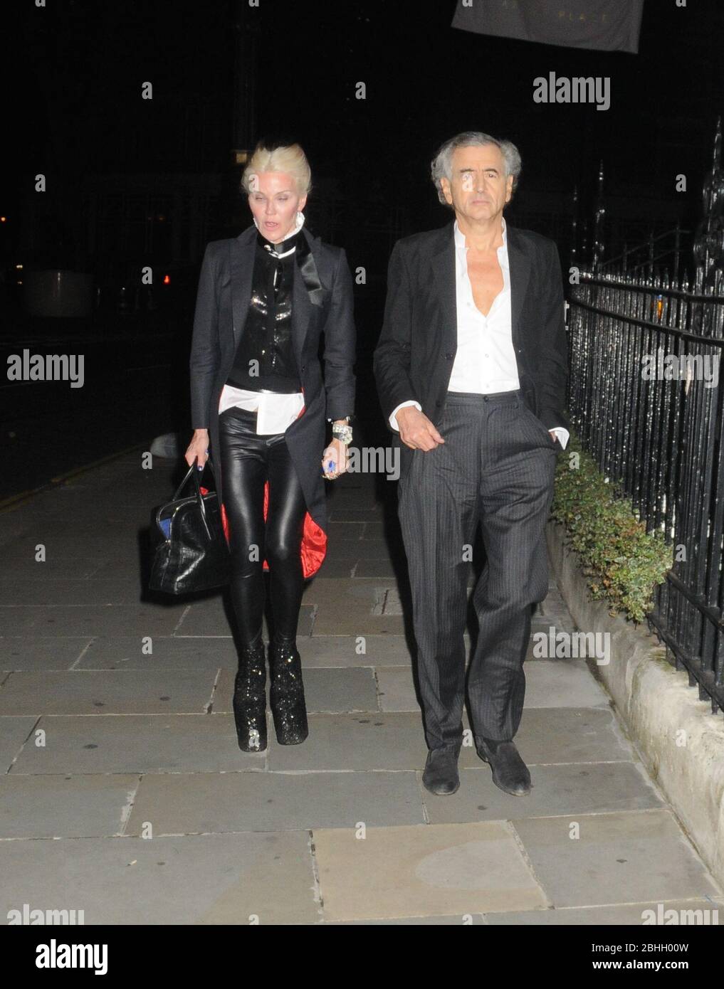 Bernard Henri Levy And Daphne Guinness Left Scotts Restaurant And Went To Their Hotel Claridges Stock Photo Alamy