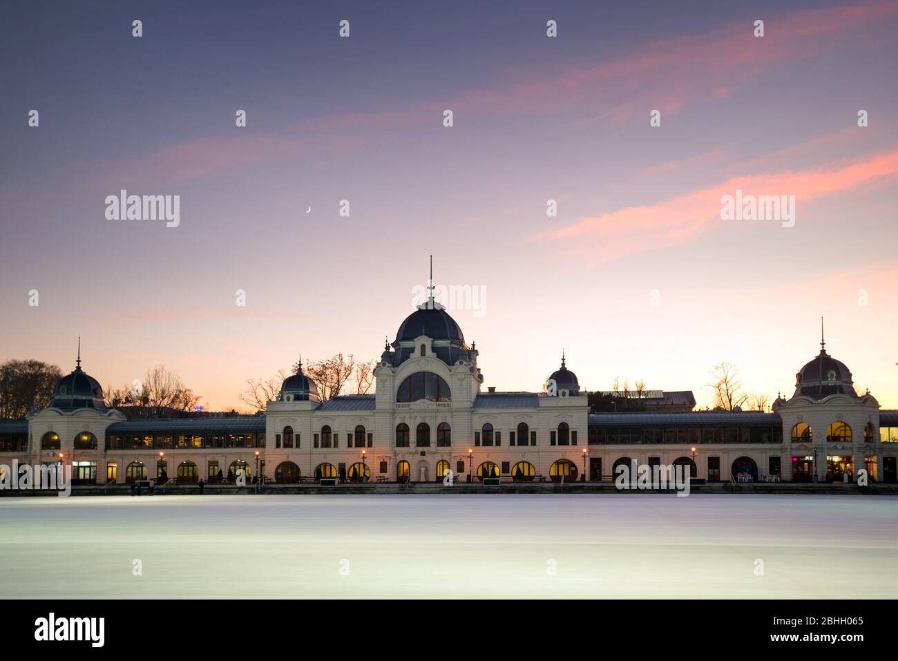 Budapest City Park Ice Rink Stock Photo