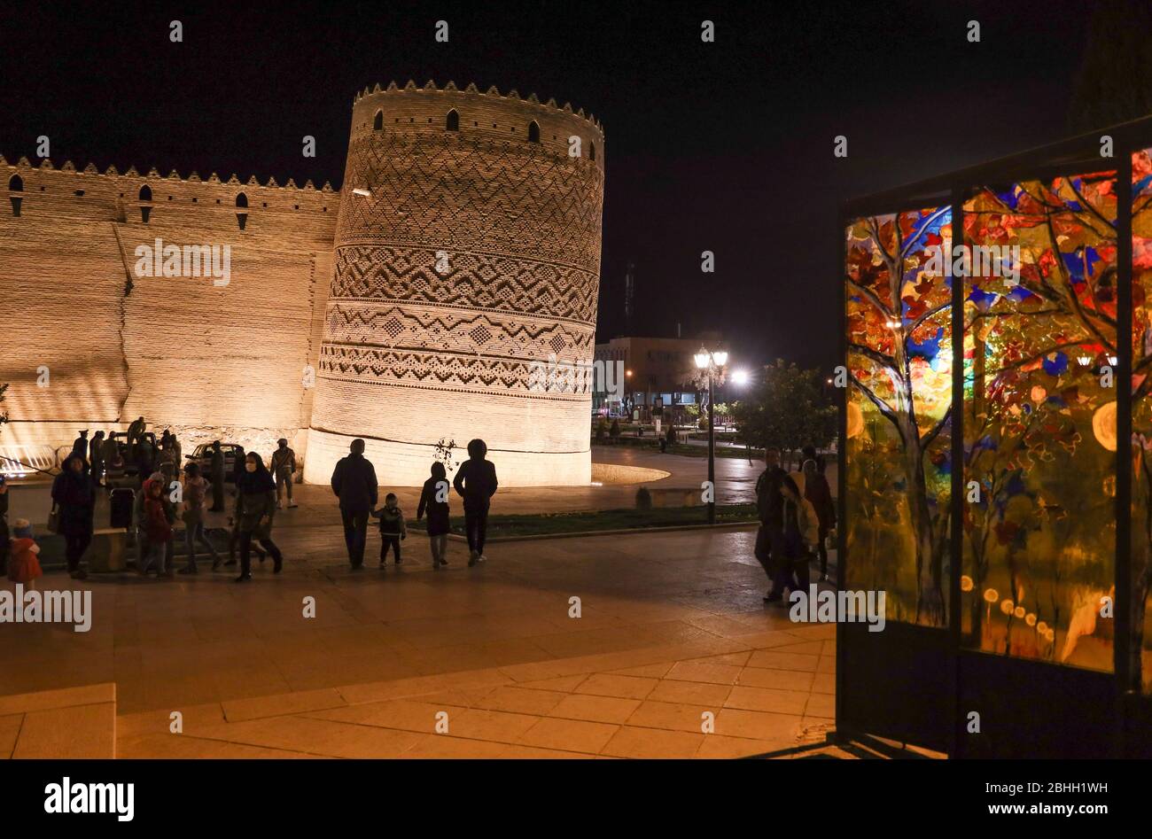 Leaning tower of the Arg of Karim Khan or Karim Khan Citadel in Shiraz, Iran, Persia, Middle East Stock Photo