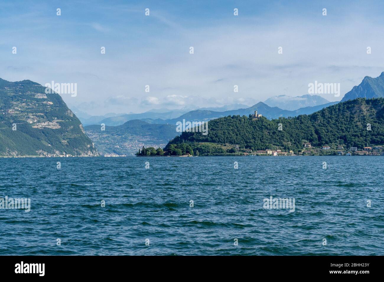 Mid-day atmosphere at the Lago d'Iseo Stock Photo