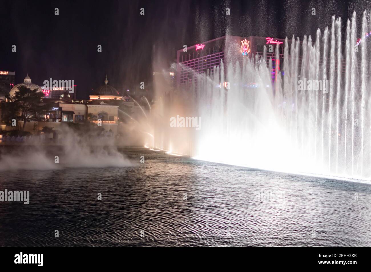 Fountain Show at the Belagio Hotel, Las Vegas Nevada USA, March 30, 2020 Stock Photo