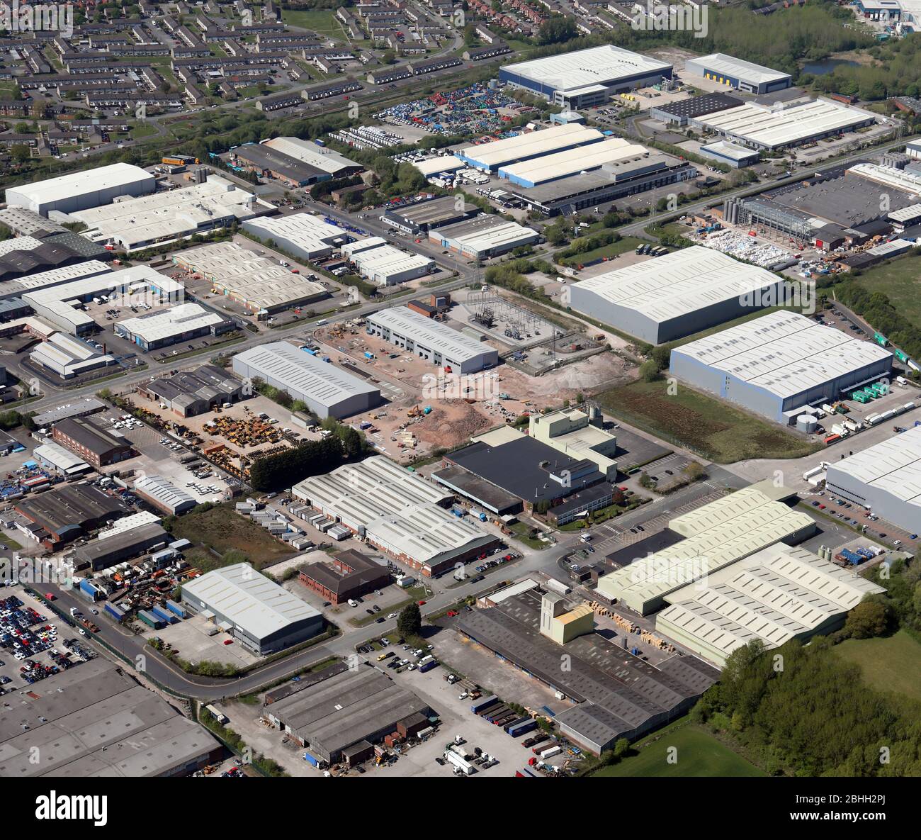 aerial view of part of the Winsford Industrial Estate, Cheshire Stock