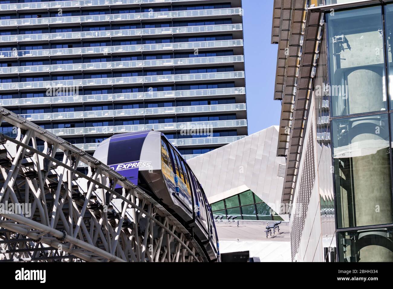 Las Vegas Mono Rail, Las Vegas Nevada USA, March 30, 2020 Stock Photo