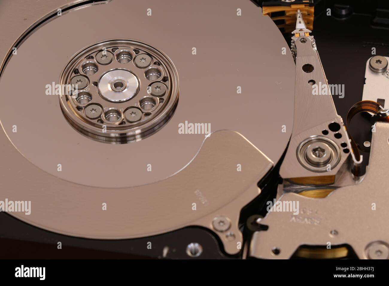 Hard disk head crash Stock Photo