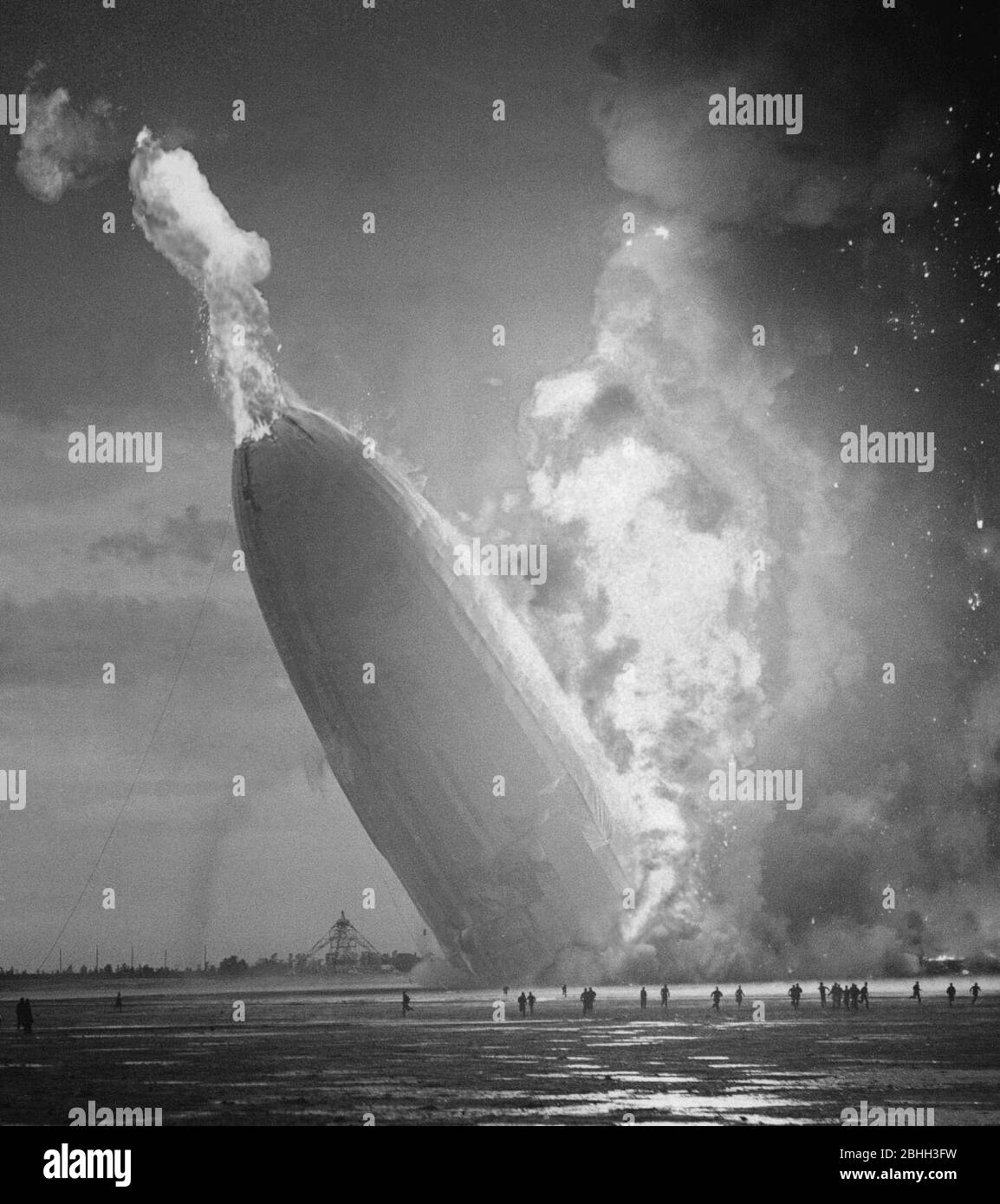 Hindenburg disaster. A German passenger airship LZ 129 Hindenburg