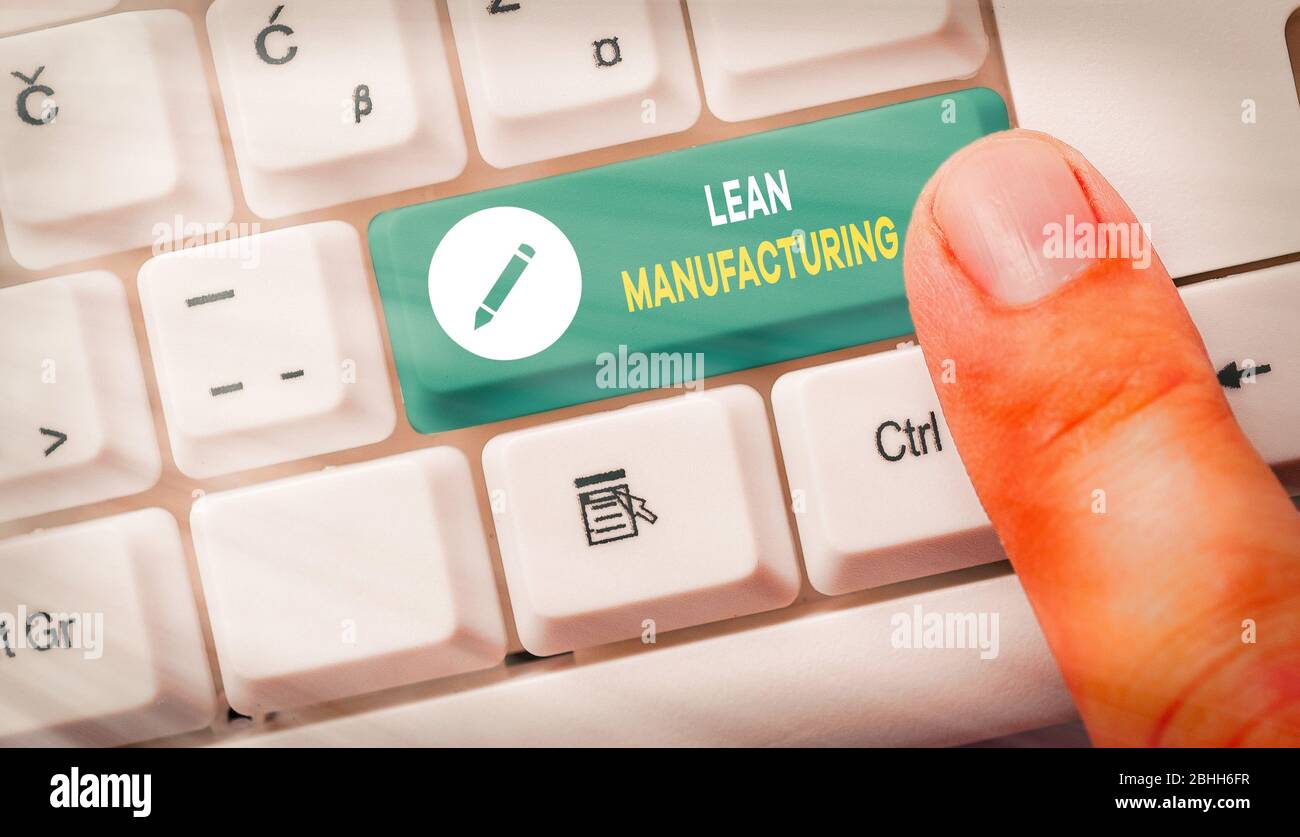 Handwriting text Lean Manufacturing. Conceptual photo Waste Minimization without sacrificing productivity Stock Photo