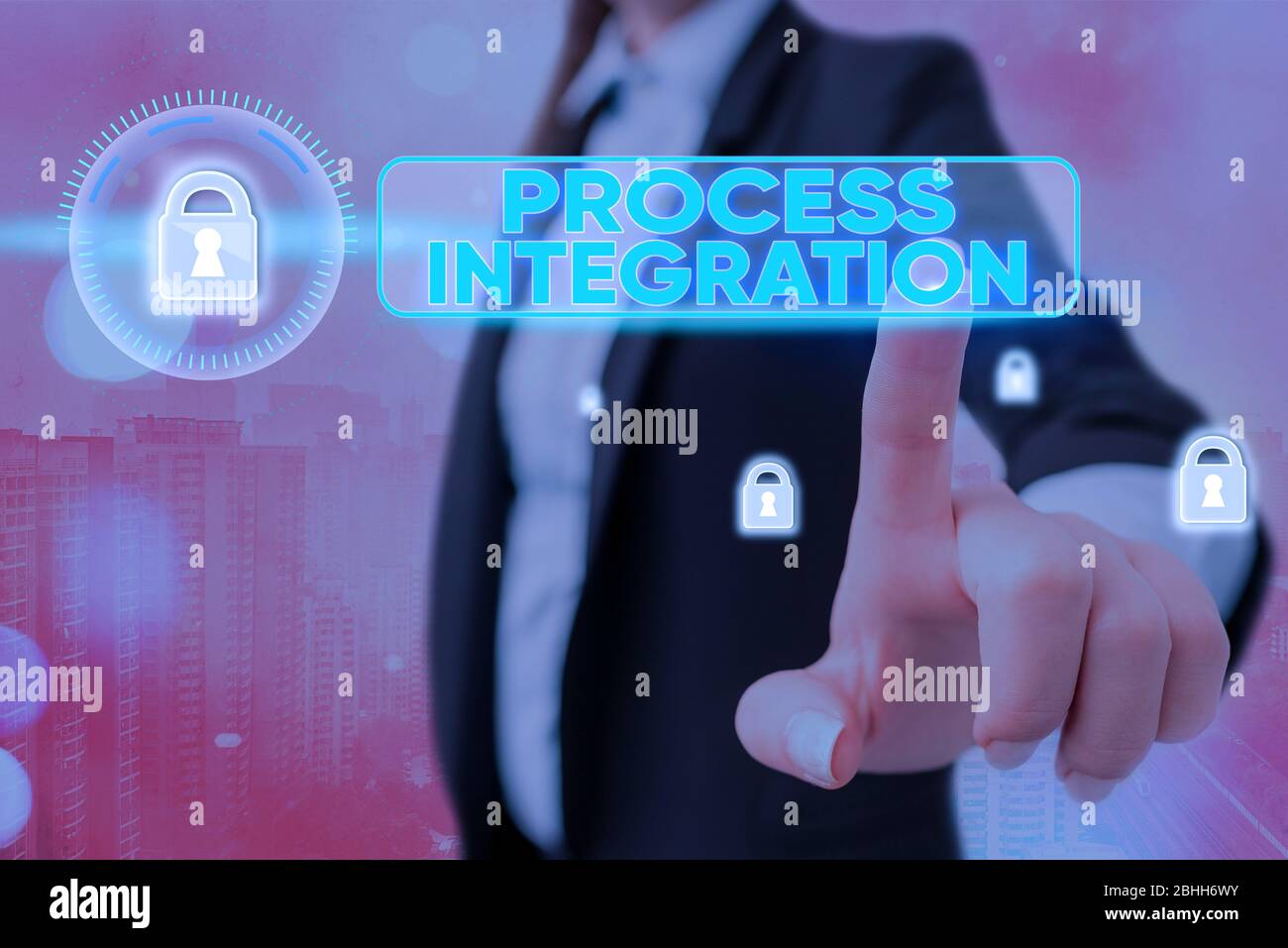 Conceptual hand writing showing Process Integration. Concept meaning